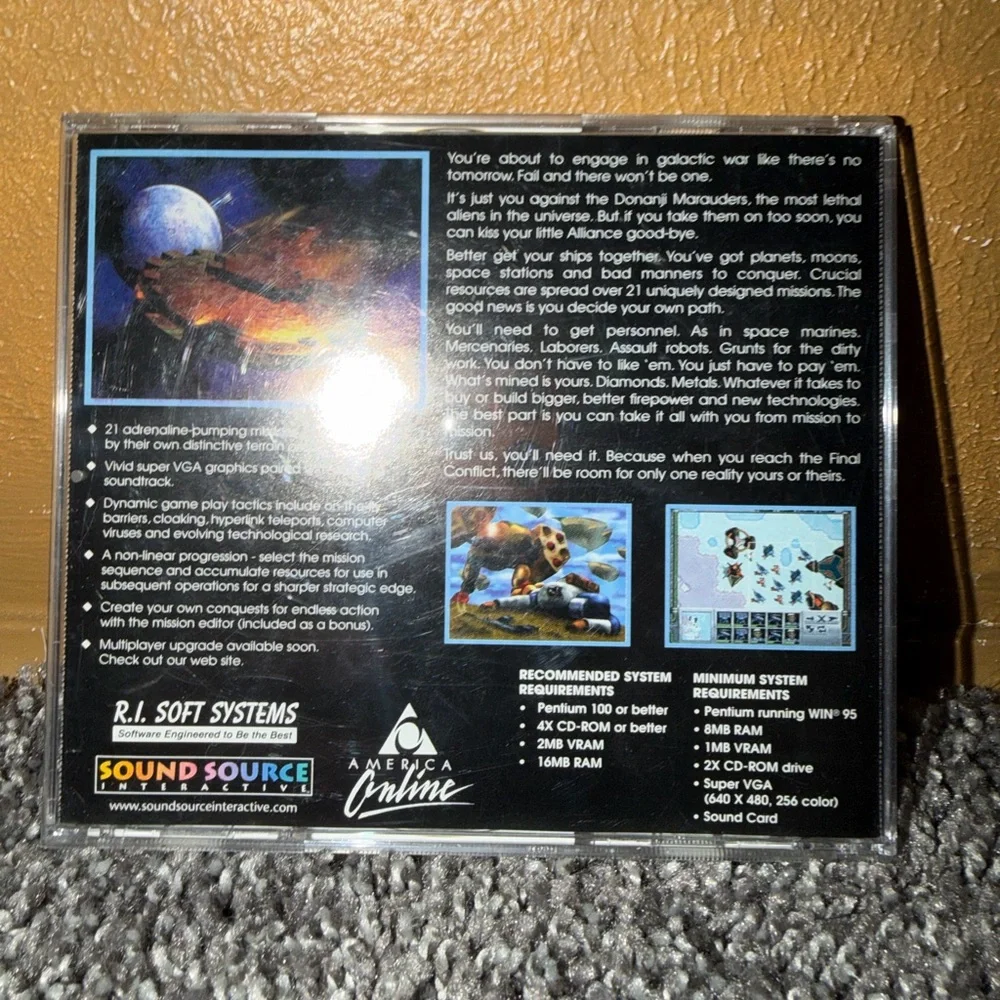 Final Conflict Sound Source Interactive PC Video Game Vintage 1997 Complete Used